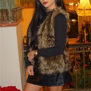 Brown Faux Fur Vest